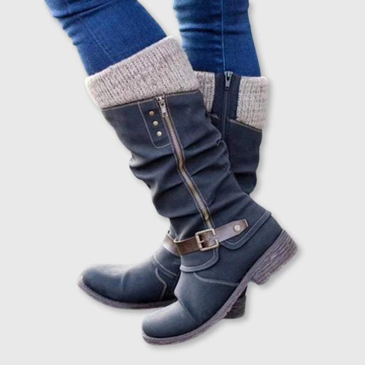 Alexis — Mid Calf Boots for Women with Knit Cuff