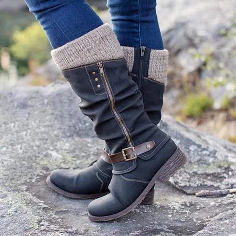 Alexis — Mid Calf Boots for Women with Knit Cuff (2)