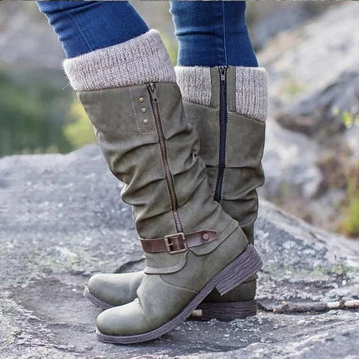 Alexis — Mid Calf Boots for Women with Knit Cuff (5)
