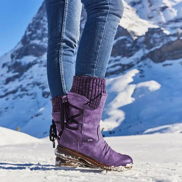 Amber — Lace Up Winter Boots for Women with Knit Cuff (5)