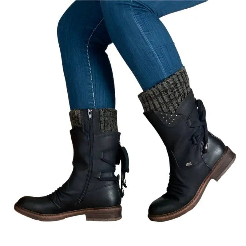 Amber — Lace Up Winter Boots for Women with Knit Cuff (6)