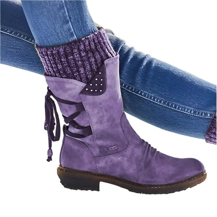 Amber — Lace Up Winter Boots for Women with Knit Cuff (8)
