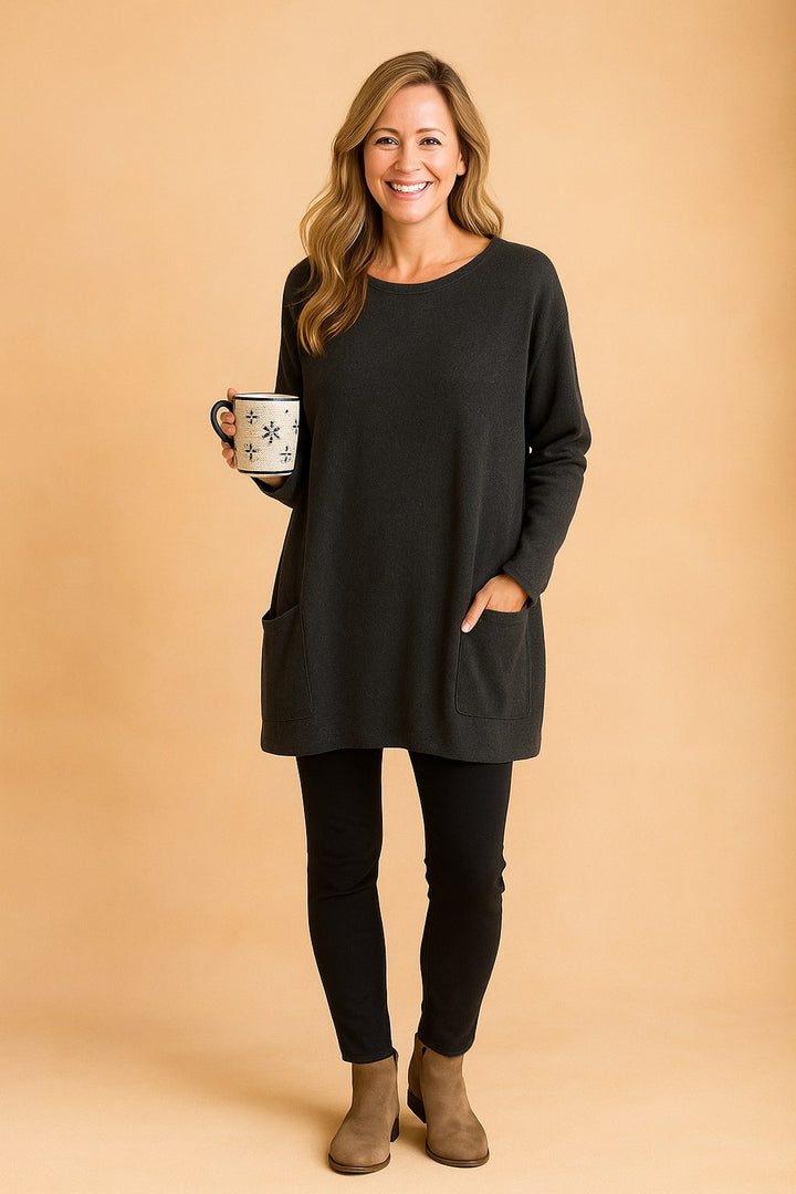 Ashley — Oversized Tunic Sweater for Women with Pockets