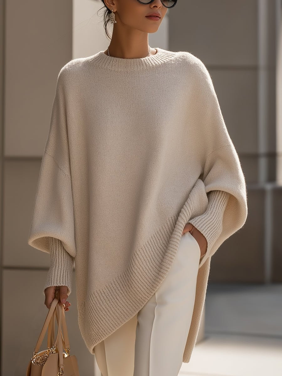 Aurora — Oversized Knit Sweater for Women with Batwing Sleeves