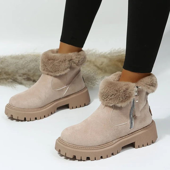 Brooke — Fur Lined Ankle Boots for Women with Chunky Sole