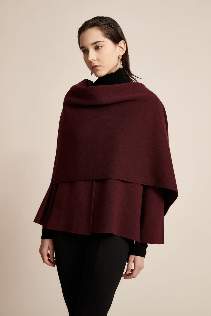 Carla — Poncho Sweater for Women with Turtleneck (2)