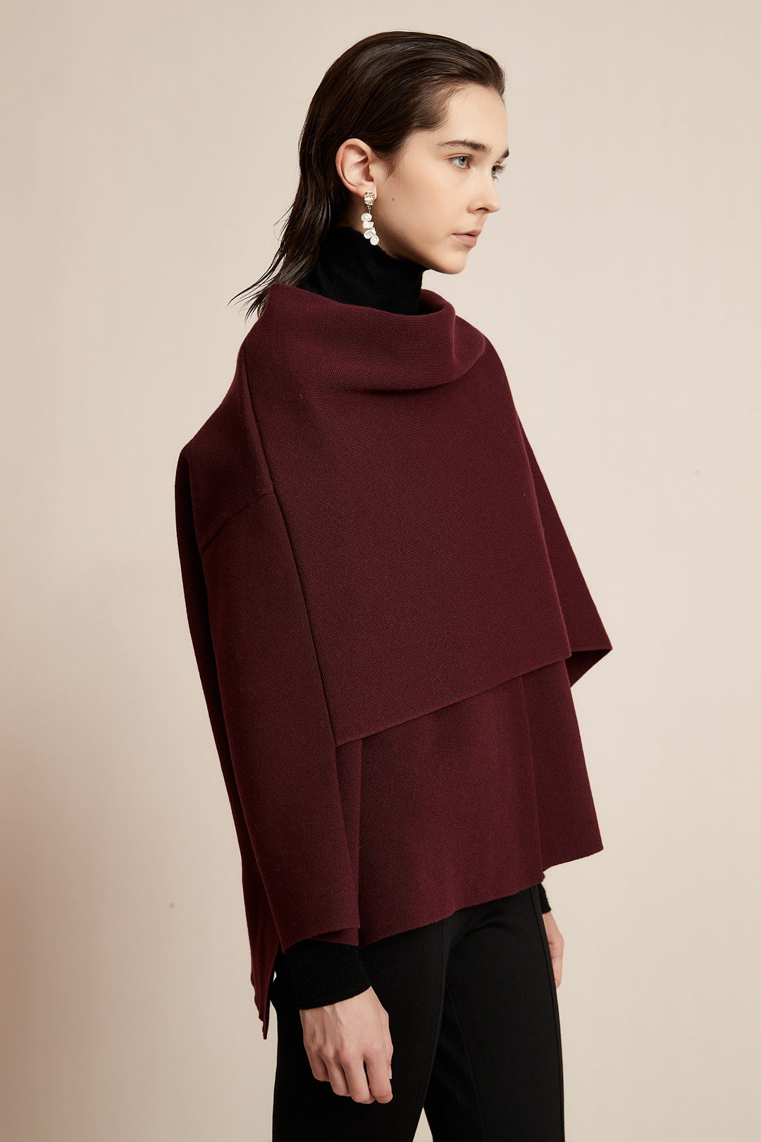 Carla — Poncho Sweater for Women with Turtleneck (4)