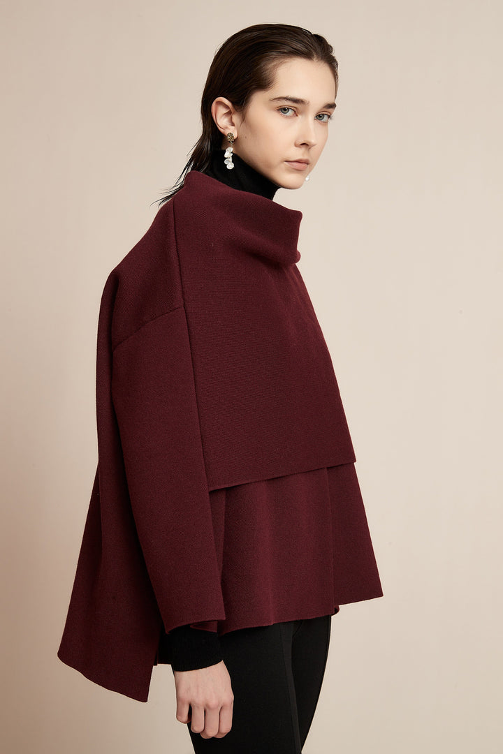 Carla — Poncho Sweater for Women with Turtleneck (5)