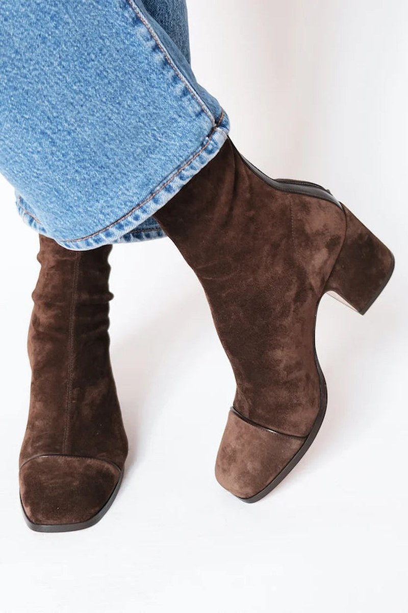 Caroline — Suede Ankle Boots for Women with Heel