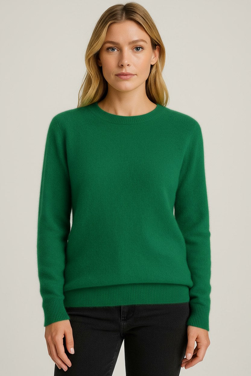 Cecily — Classic Crew Neck Sweater for Women with Ribbed Trim (2)