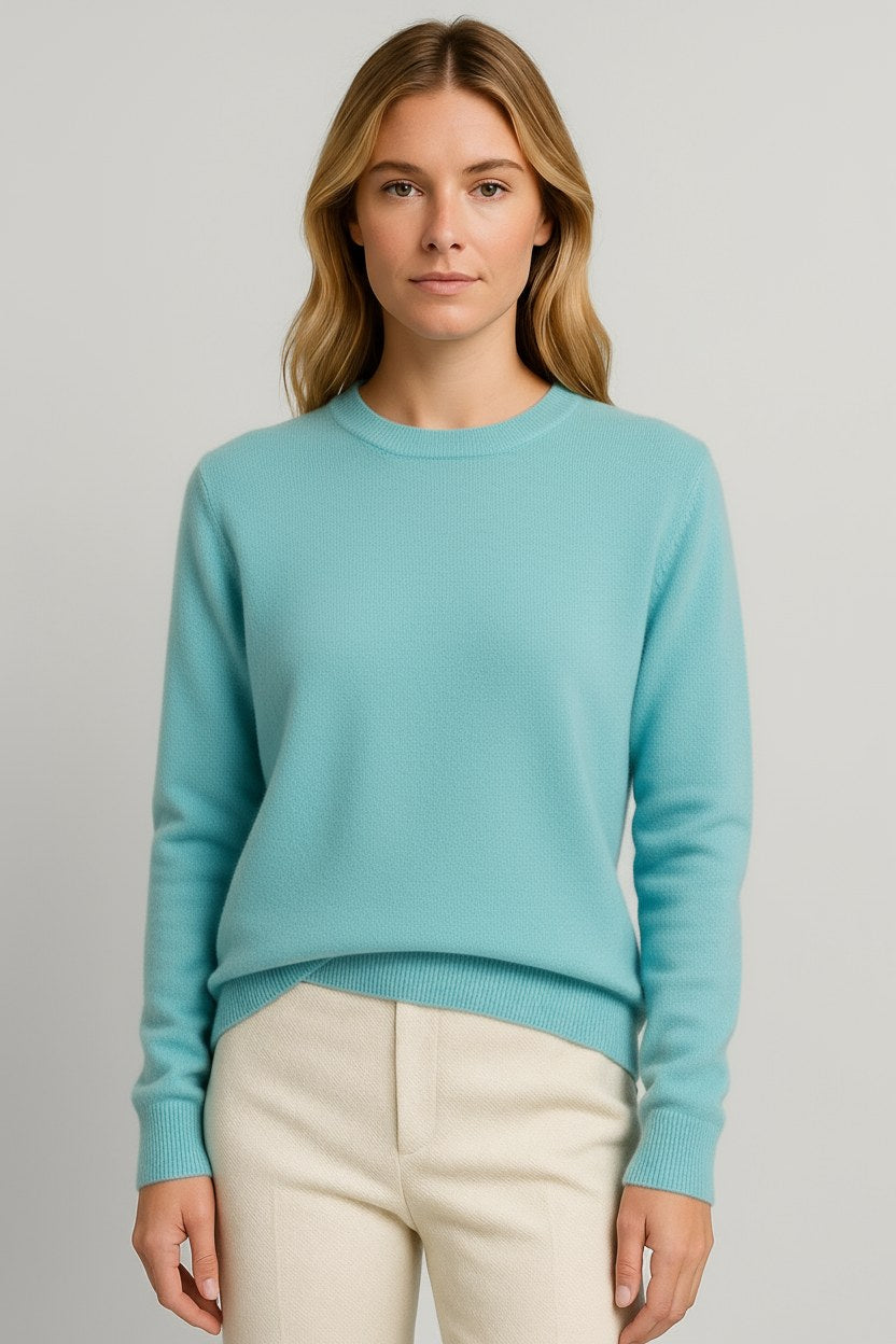 Cecily — Classic Crew Neck Sweater for Women with Ribbed Trim (3)