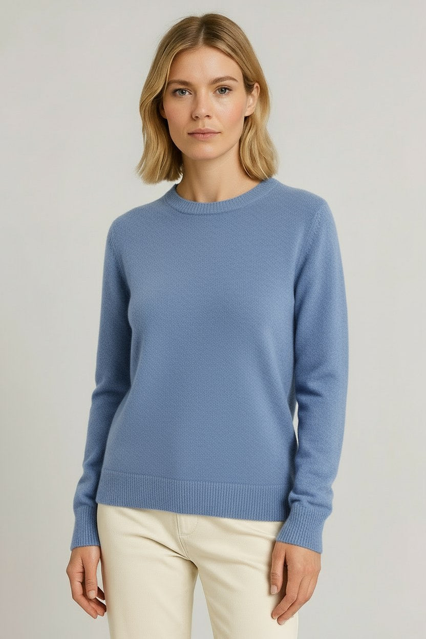 Cecily — Classic Crew Neck Sweater for Women with Ribbed Trim (5)