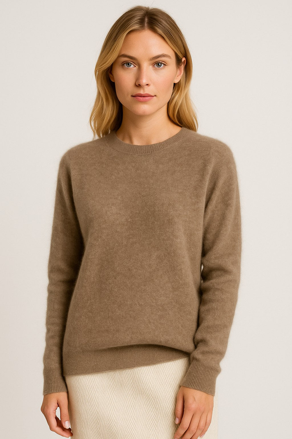 Cecily — Classic Crew Neck Sweater for Women with Ribbed Trim (6)