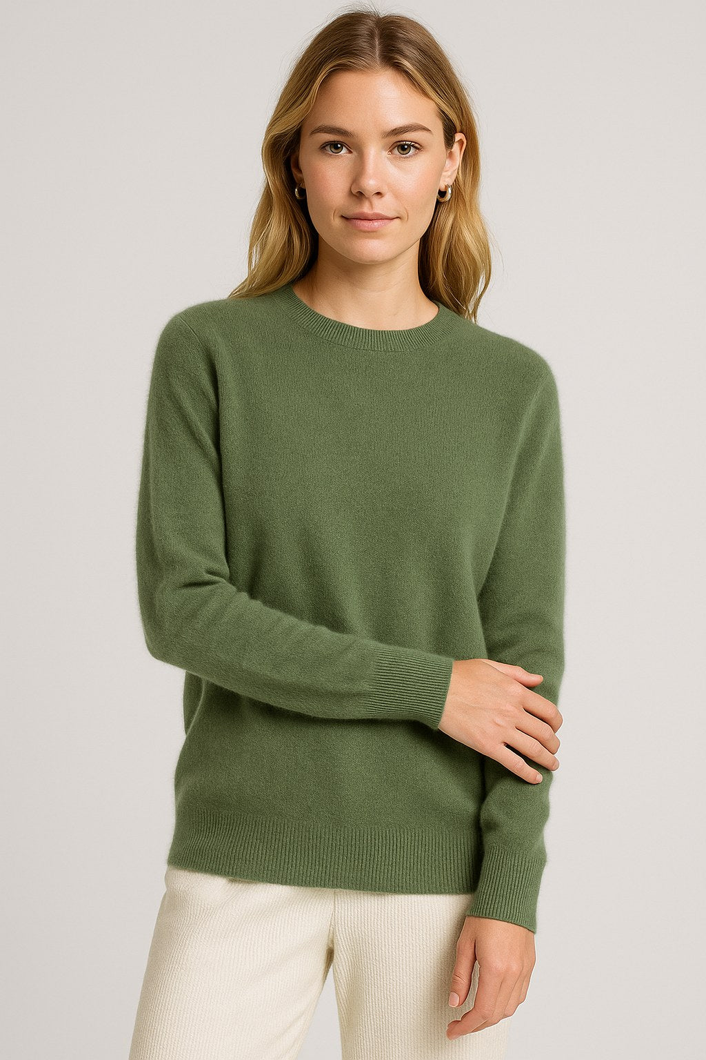 Cecily — Classic Crew Neck Sweater for Women with Ribbed Trim (9)