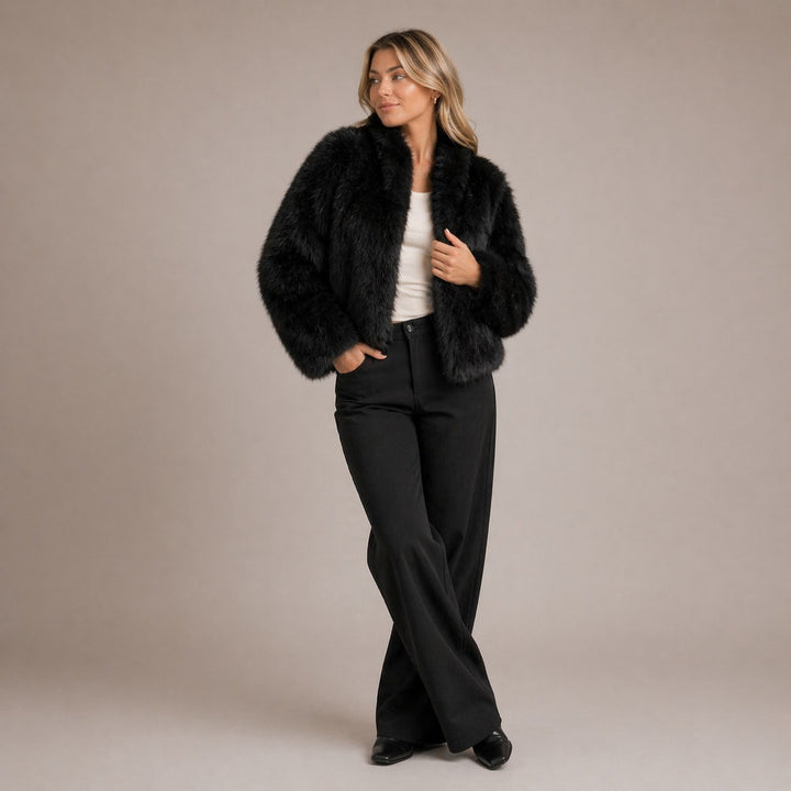Chloe — Fluffy Coat for Women with Round Neck (3)