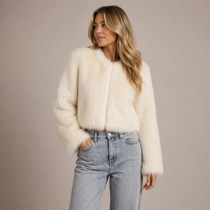 Chloe — Fluffy Coat for Women with Round Neck (4)