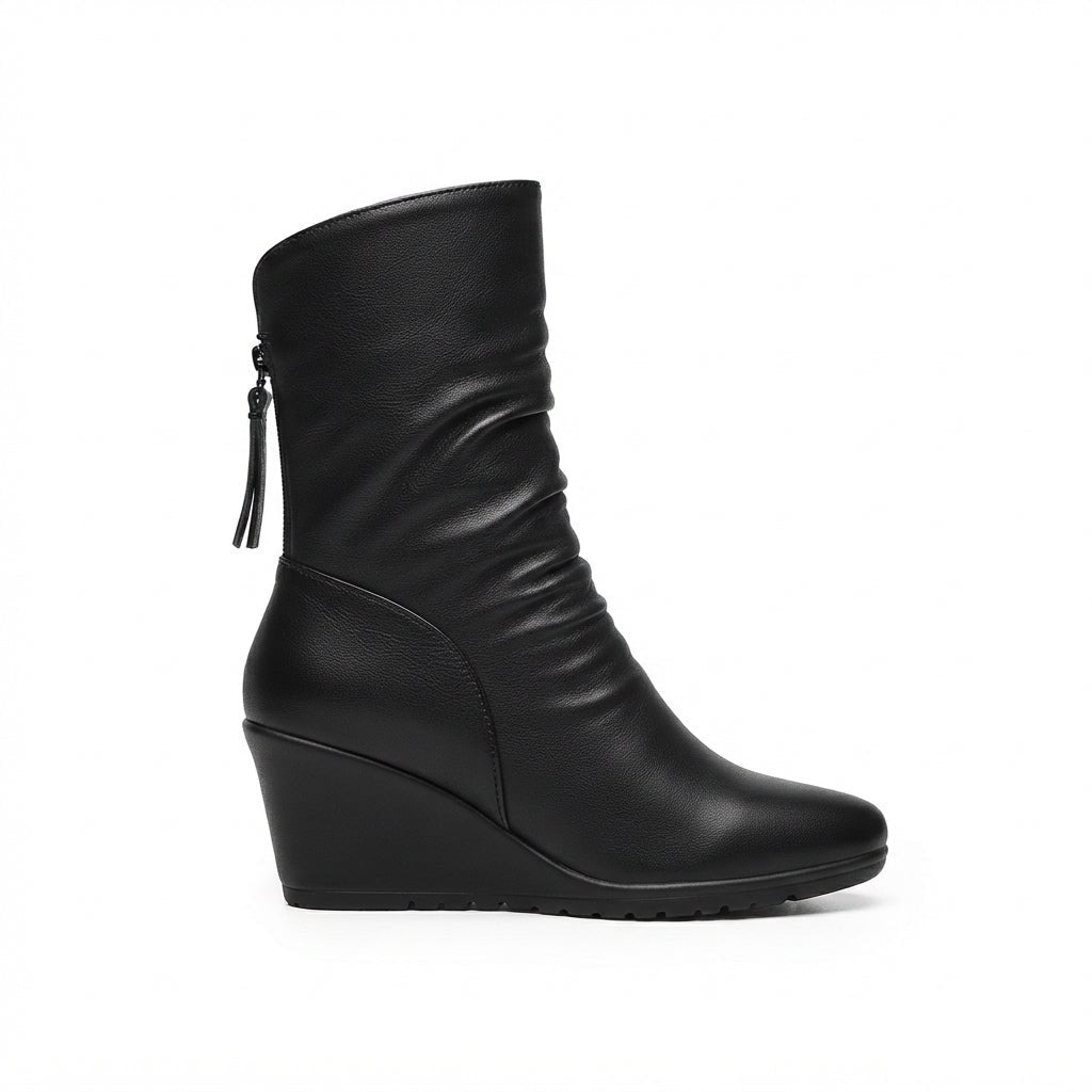 Clara — Wedge Boots for Women with Zipper
