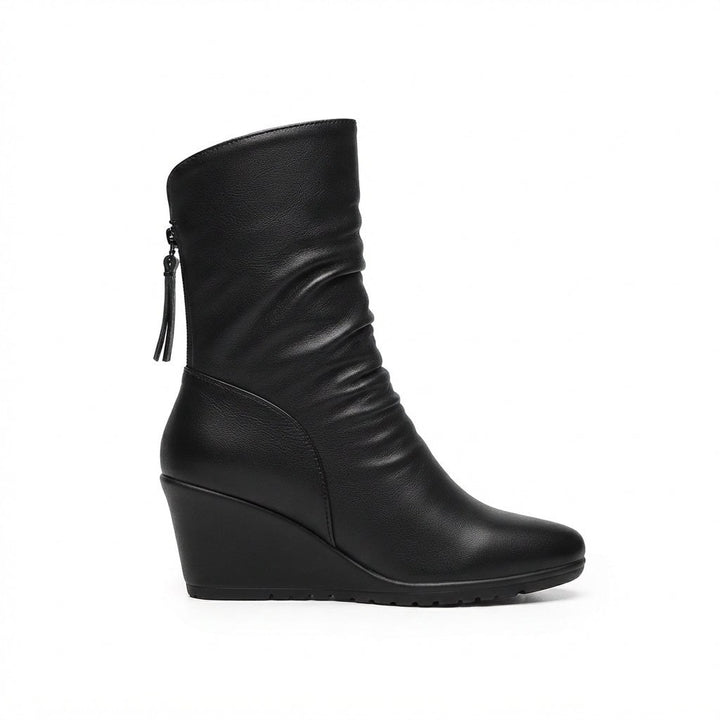 Clara — Wedge Boots for Women with Zipper
