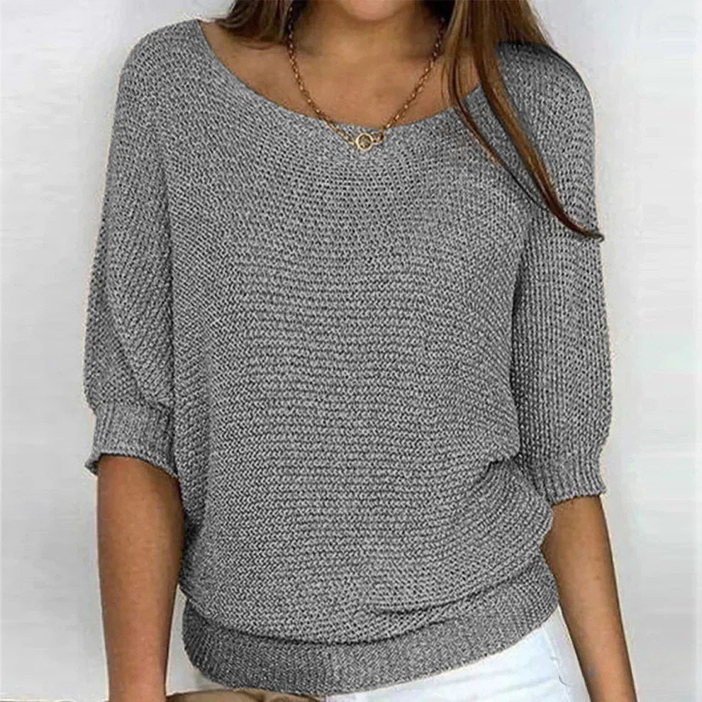 Courtney — Batwing Sweater for Women with Three Quarter Sleeves (2)