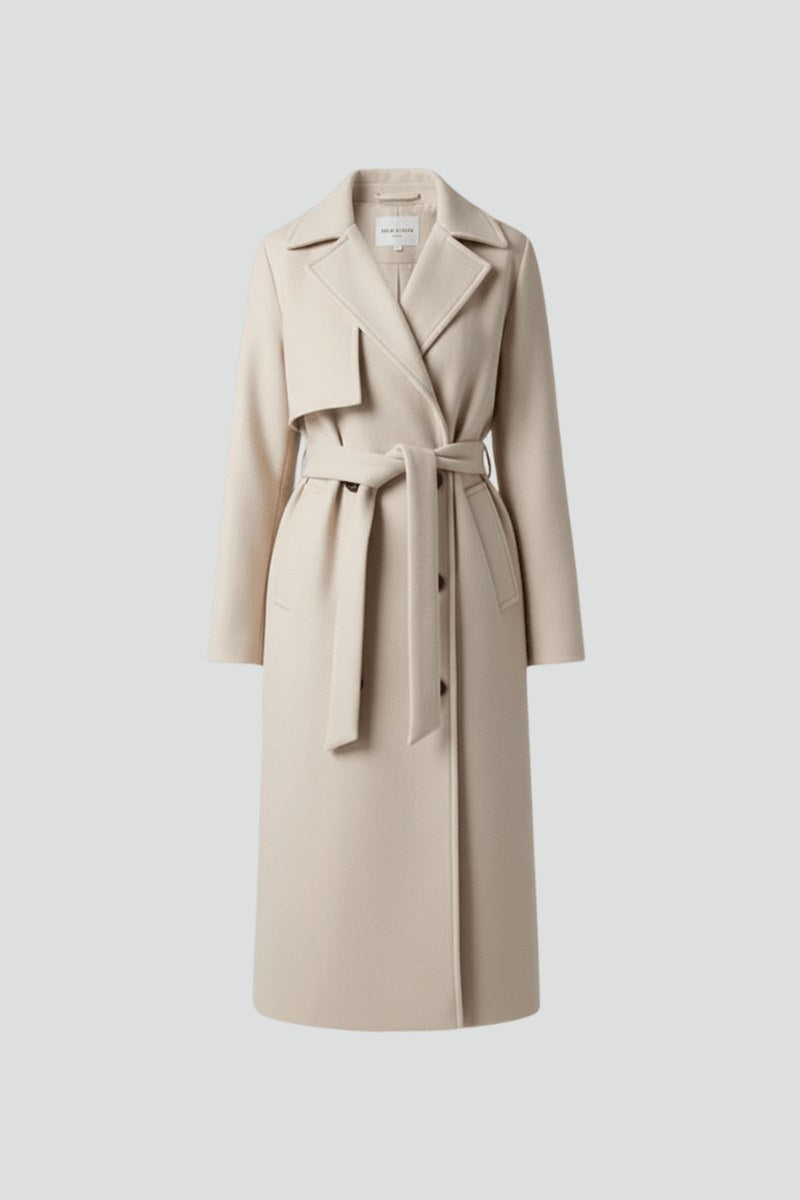 Daisy — Double Breasted Long Coat for Women with Belt (2)