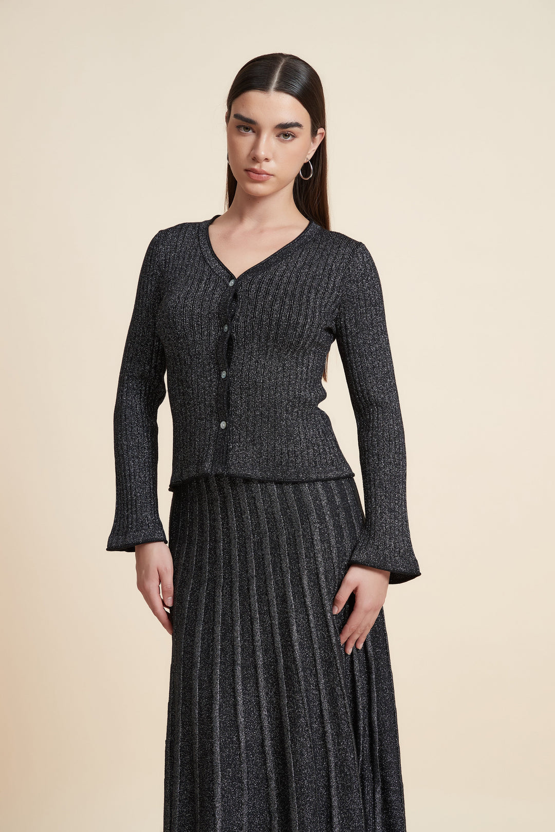 Dorothy — Ribbed Cardigan for Women with Flared Cuffs (5)