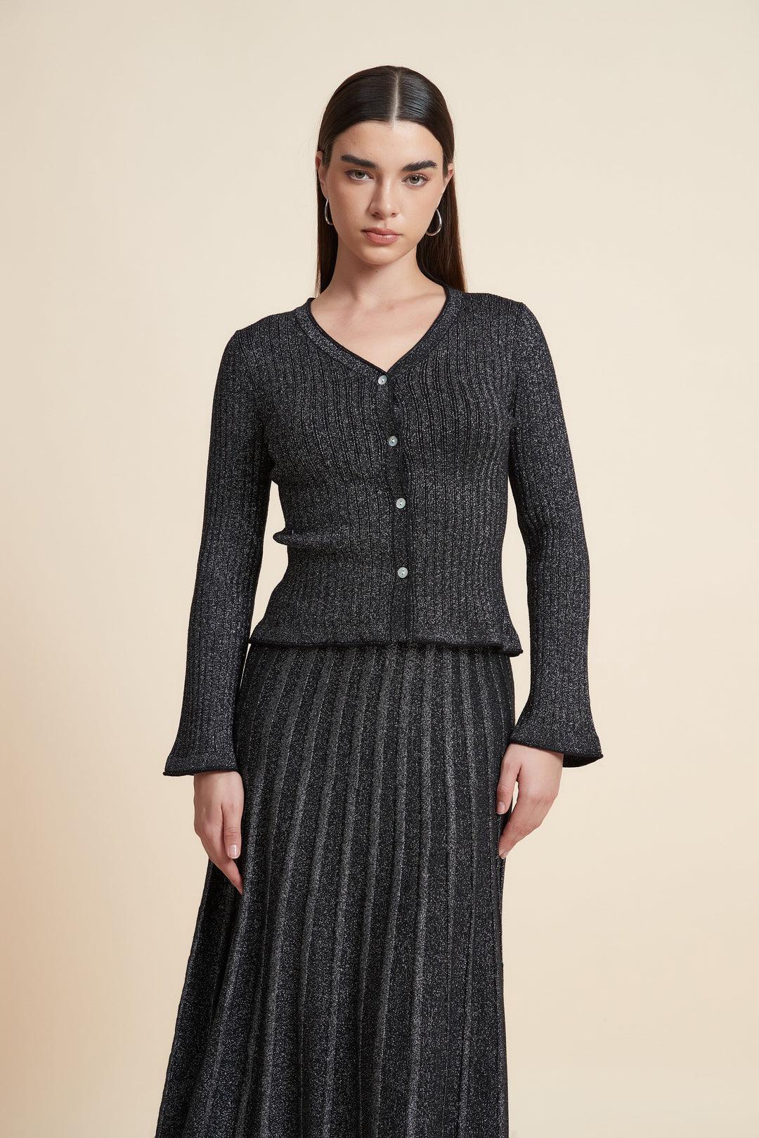 Dorothy — Ribbed Cardigan for Women with Flared Cuffs (6)