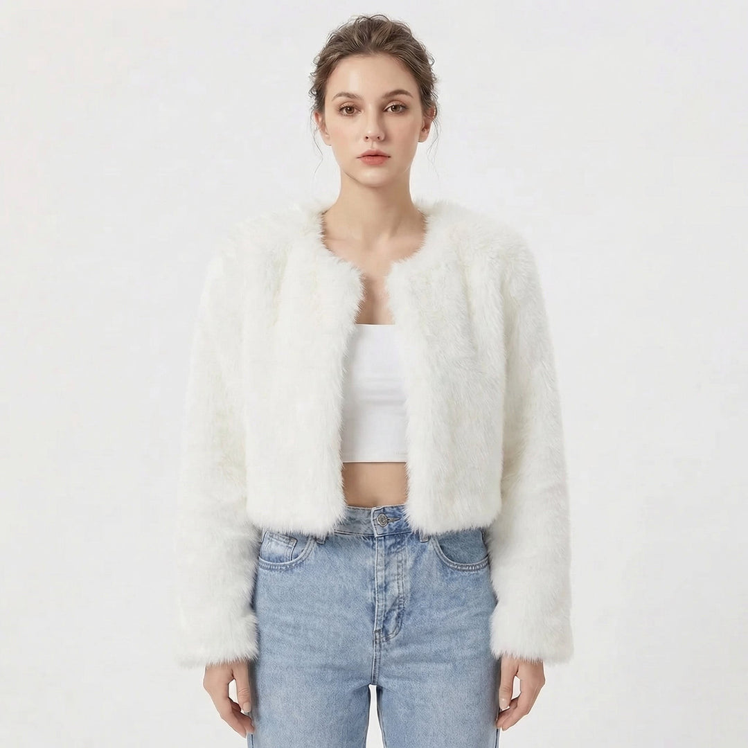 Eleanor — Fluffy Cropped Jacket for Women