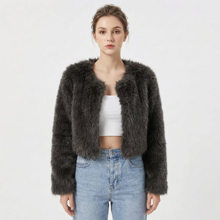 Eleanor — Fluffy Cropped Jacket for Women (2)