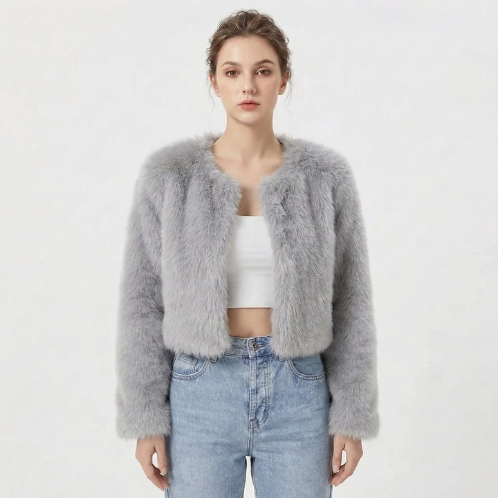 Eleanor — Fluffy Cropped Jacket for Women (3)