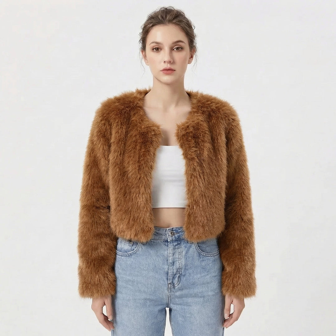 Eleanor — Fluffy Cropped Jacket for Women (4)