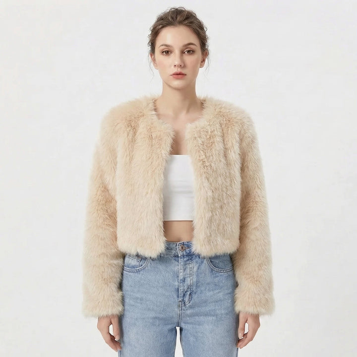 Eleanor — Fluffy Cropped Jacket for Women (5)