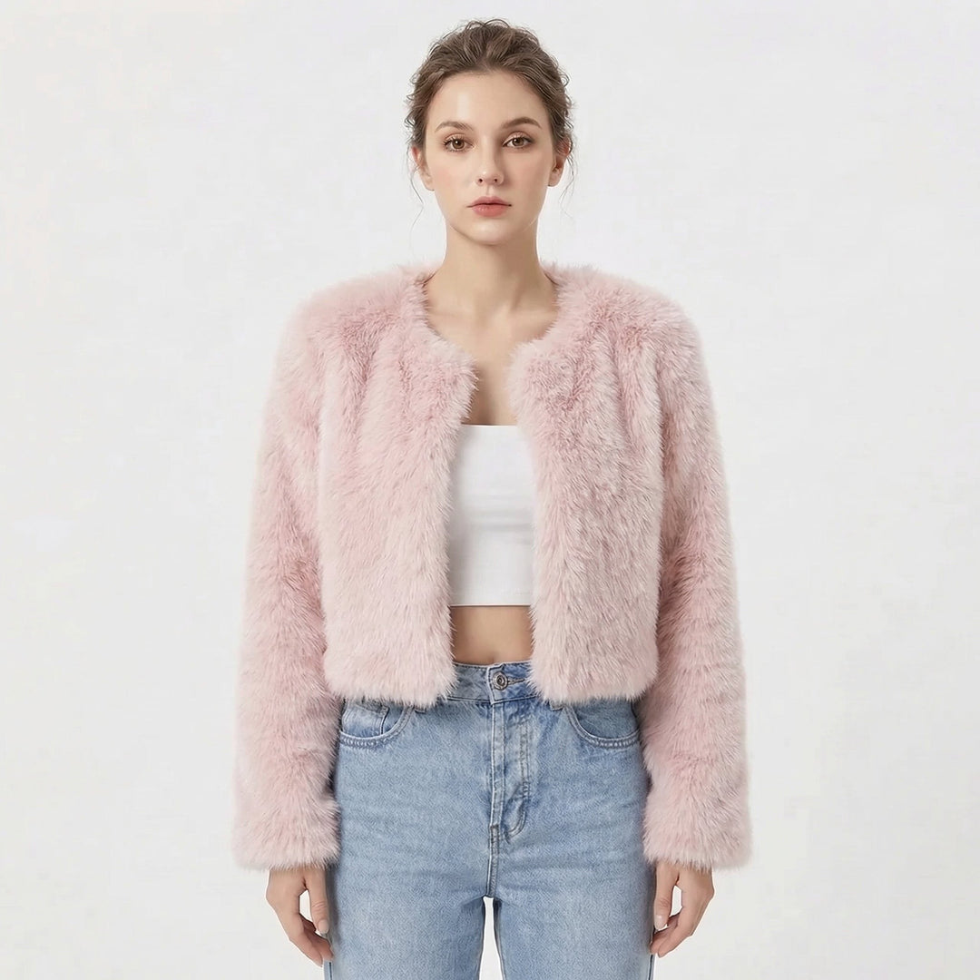Eleanor — Fluffy Cropped Jacket for Women (7)