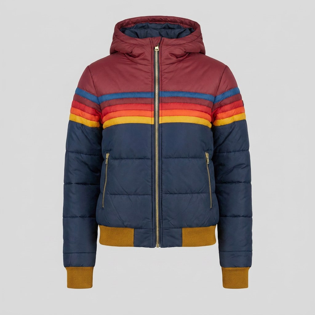 Elise — Striped Hooded Puffer Jacket for Women with Pockets (6)