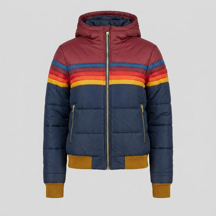 Elise — Striped Hooded Puffer Jacket for Women with Pockets (6)