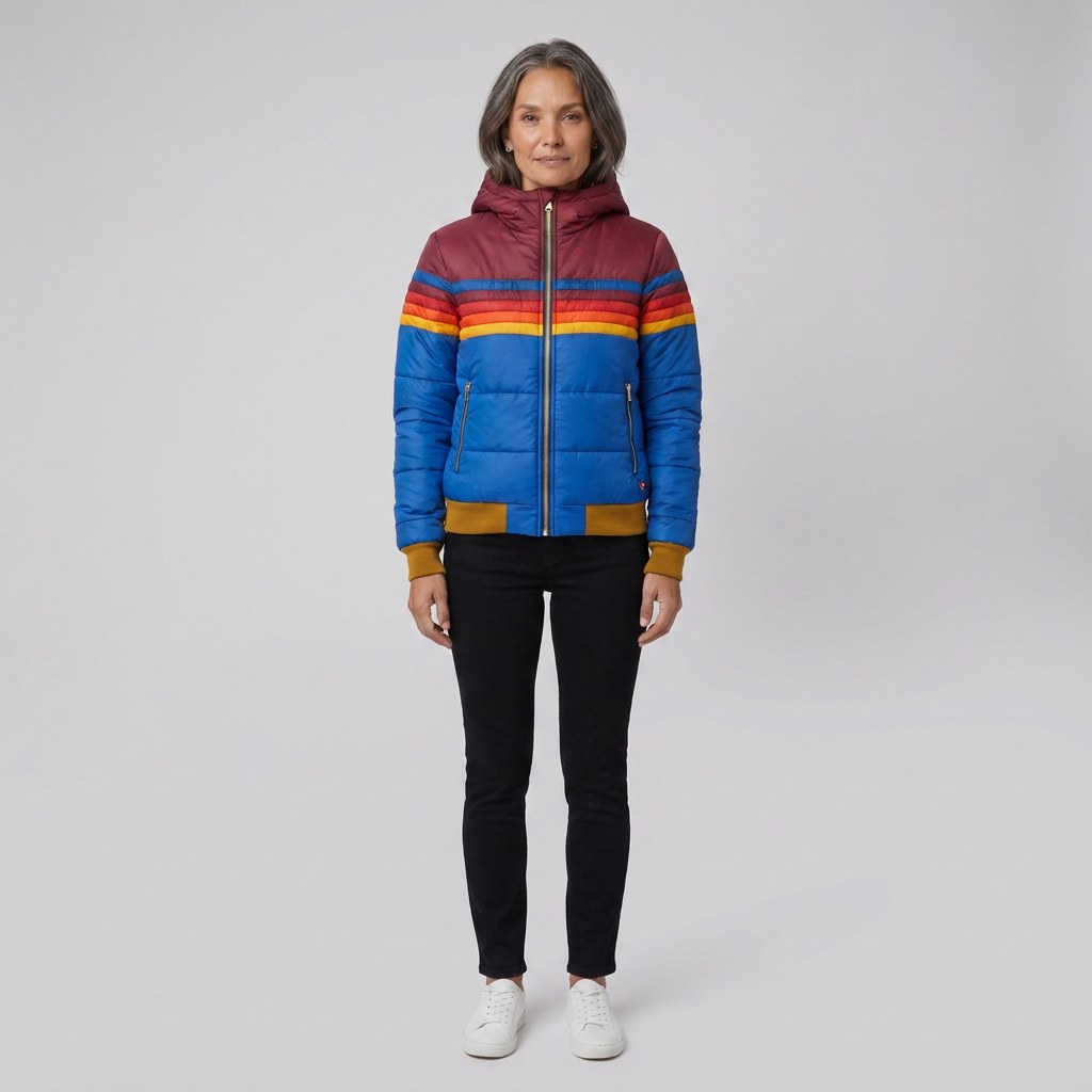 Elise — Striped Hooded Puffer Jacket for Women with Pockets (9)