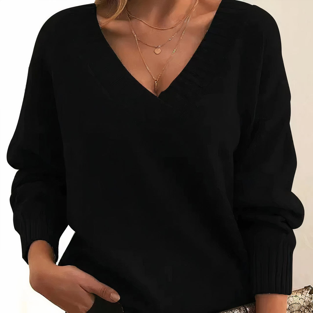 Esme — Cashmere Blend Sweater for Women with V Neck