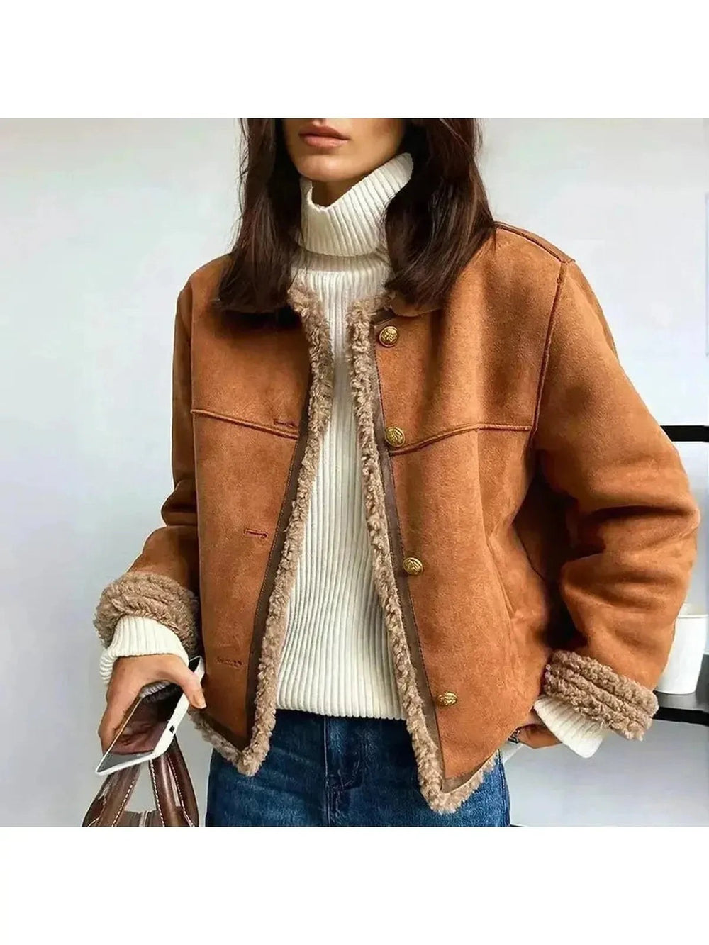 Felicity — Shearling Jacket for Women with Button Front (2)