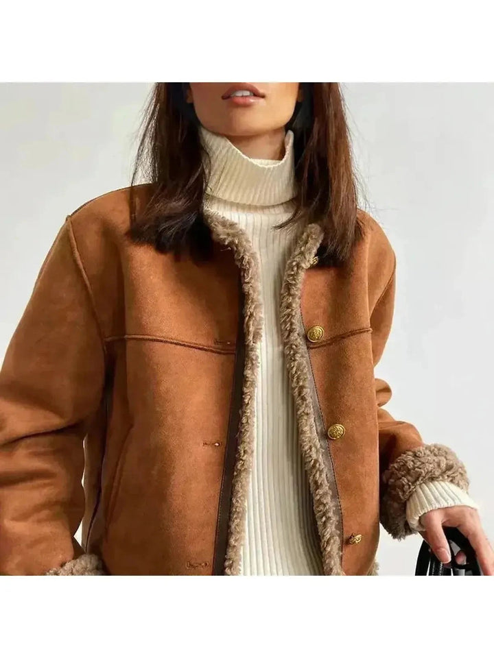 Felicity — Shearling Jacket for Women with Button Front (3)
