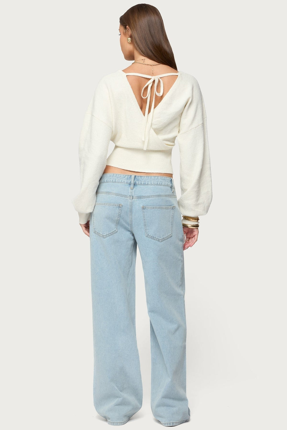 Flora — Cropped Wrap Sweater for Women with Tie (2)