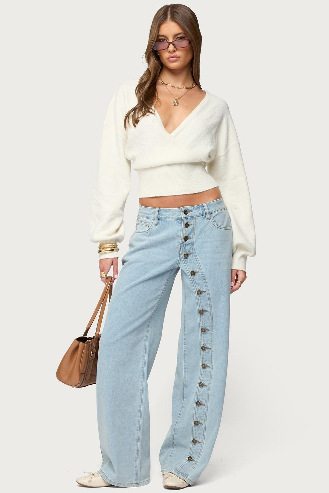 Flora — Cropped Wrap Sweater for Women with Tie (5)