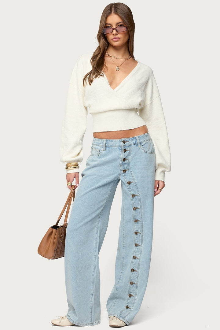 Flora — Cropped Wrap Sweater for Women with Tie (5)