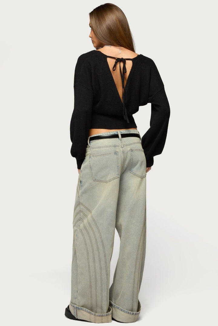 Flora — Cropped Wrap Sweater for Women with Tie (7)