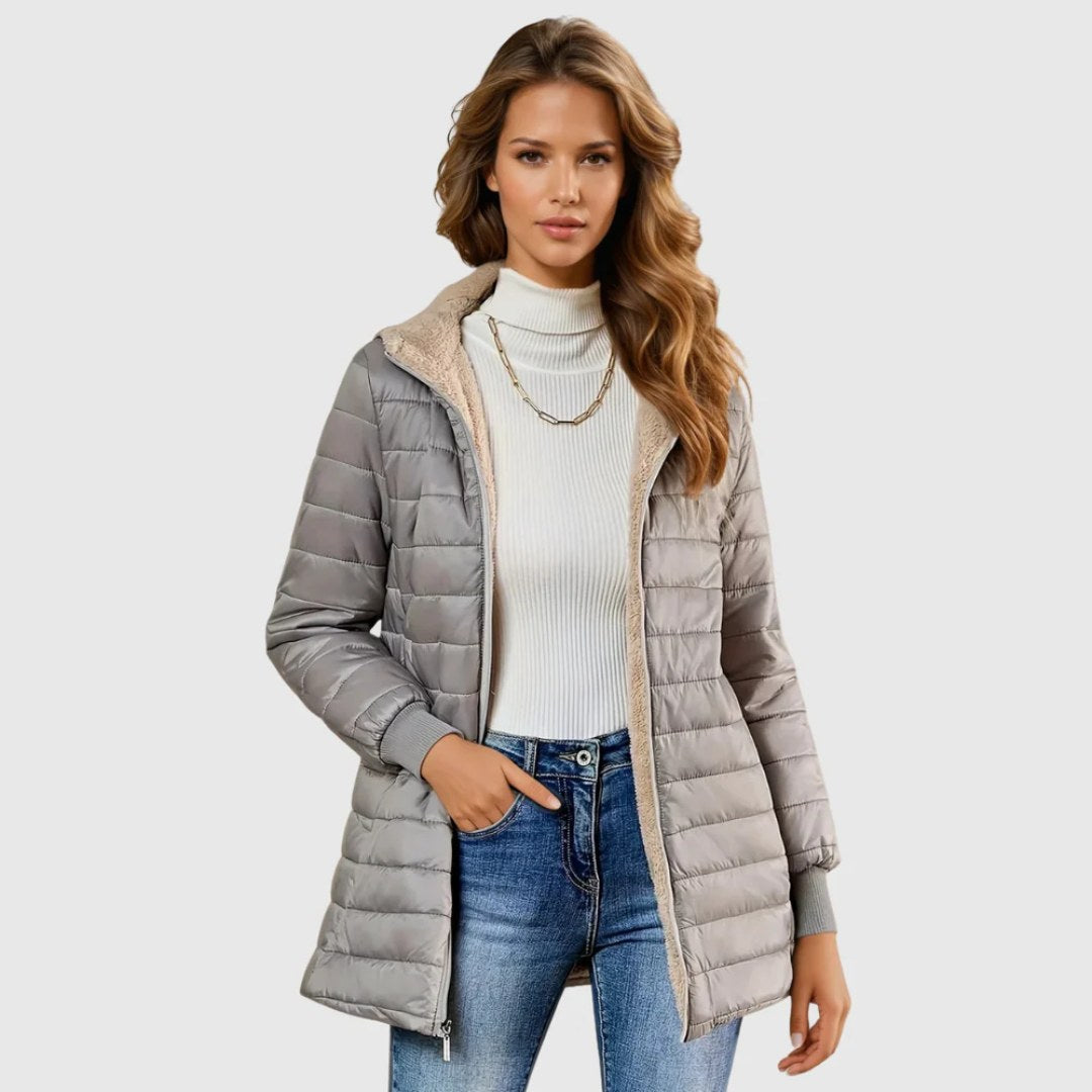 Frances — Sherpa Lined Puffer Coat for Women with Hood