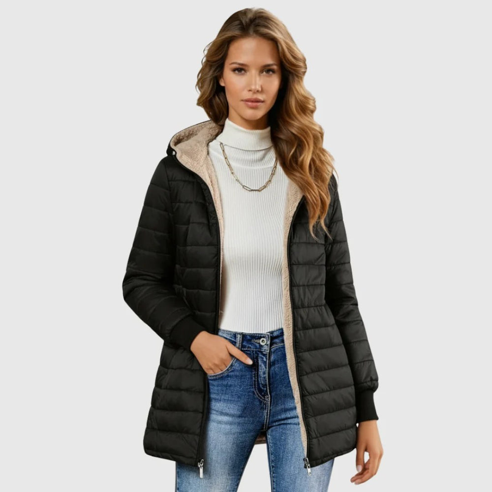 Frances — Sherpa Lined Puffer Coat for Women with Hood (2)
