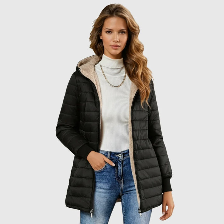 Frances — Sherpa Lined Puffer Coat for Women with Hood (2)