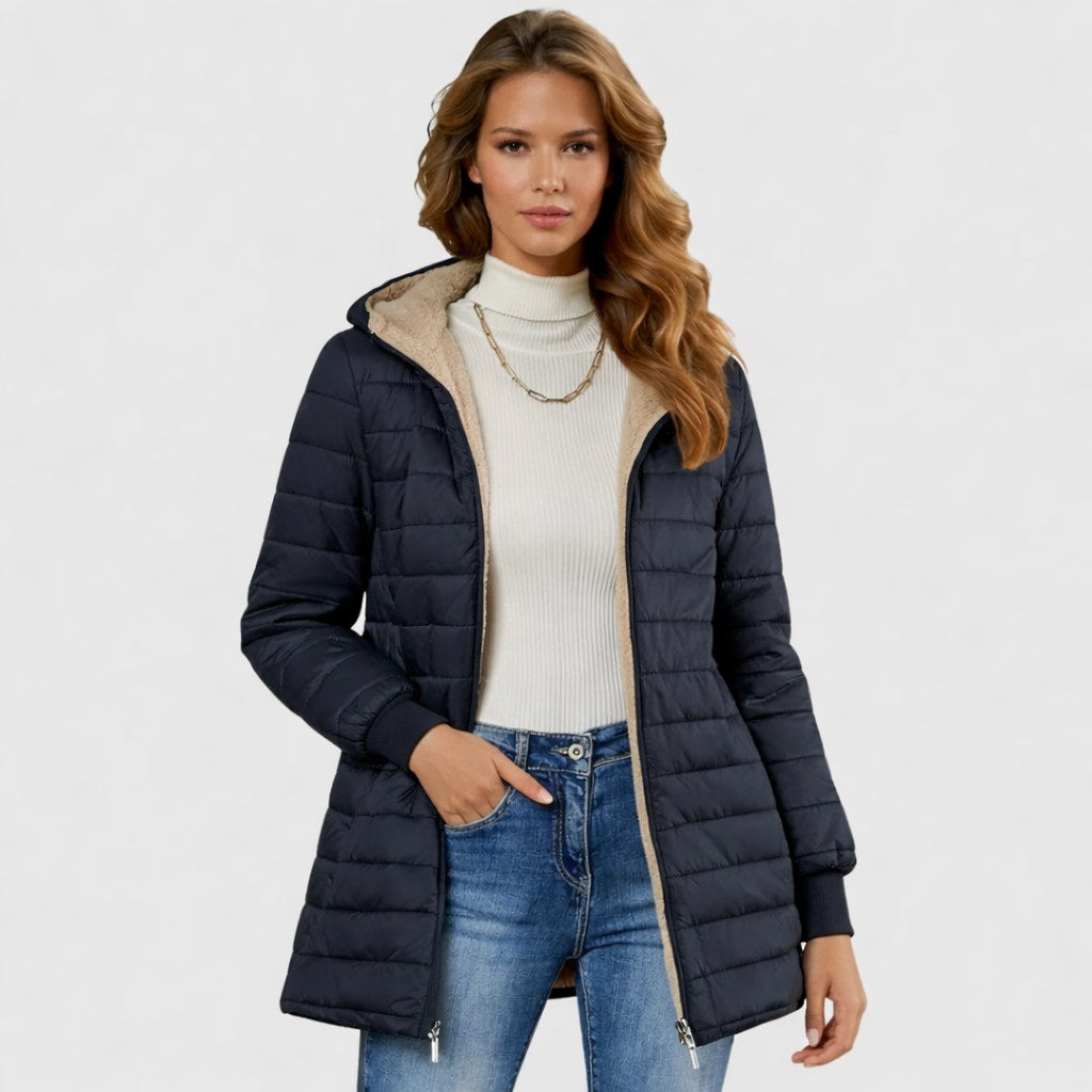 Frances — Sherpa Lined Puffer Coat for Women with Hood (3)
