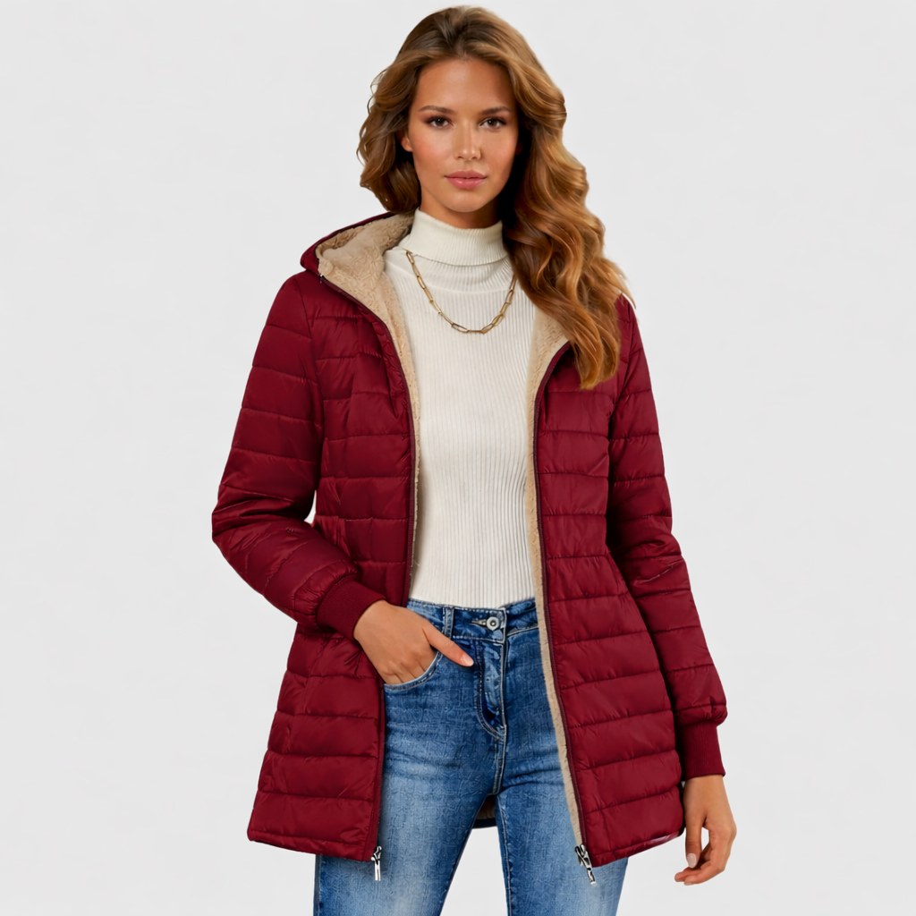 Frances — Sherpa Lined Puffer Coat for Women with Hood (4)