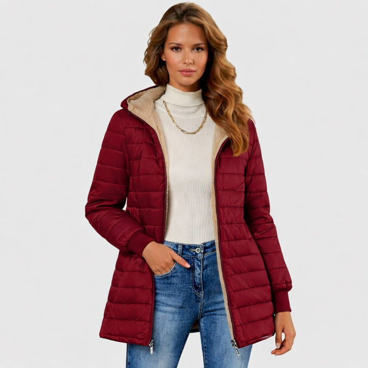 Frances — Sherpa Lined Puffer Coat for Women with Hood (4)