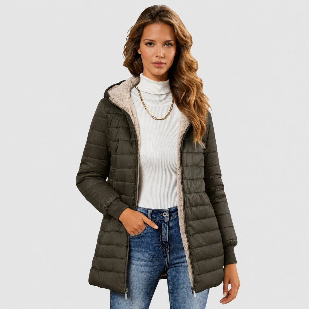 Frances — Sherpa Lined Puffer Coat for Women with Hood (6)