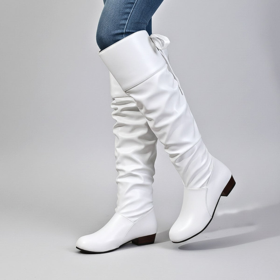 Gemma — Vegan Leather Knee Boots for Women with Laces (2)